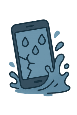 Vandens ar drėgmės pažeisti telefonai